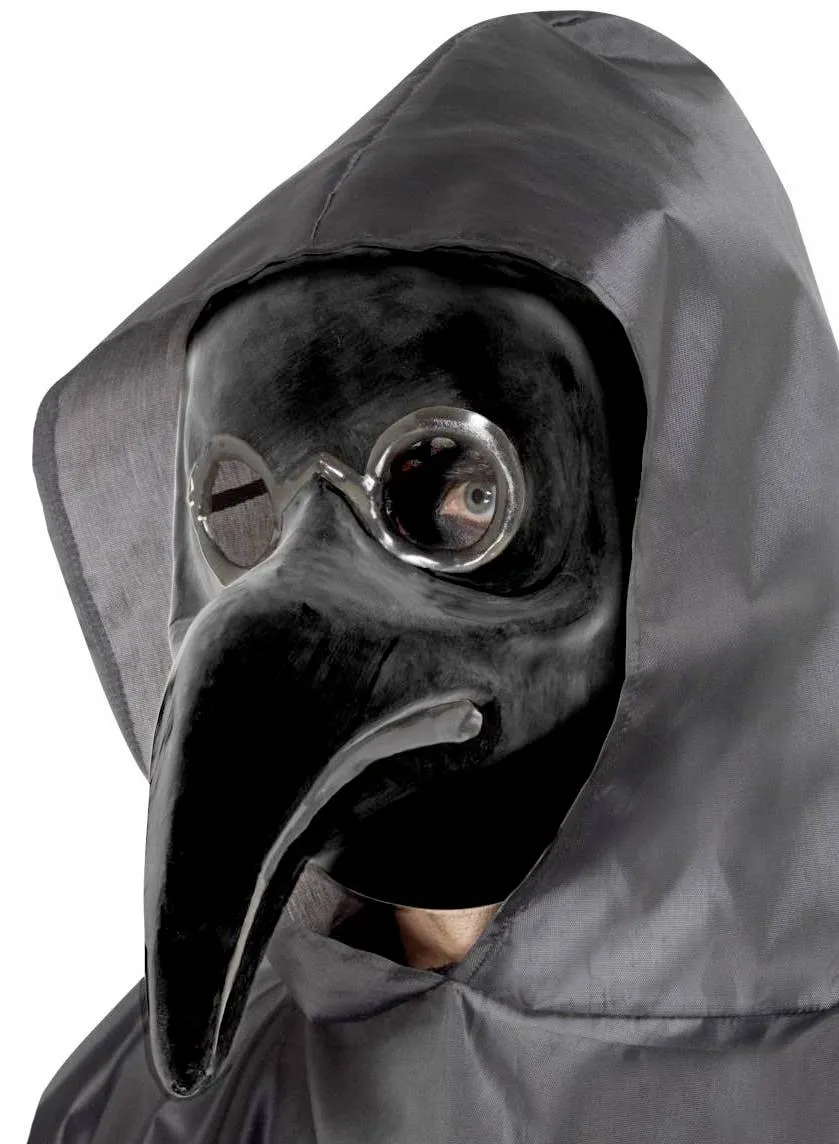 Long Nose Black Plague Doctor Halloween Mask