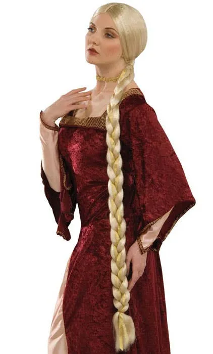 Long Plaited Blonde Princess Costume Wig