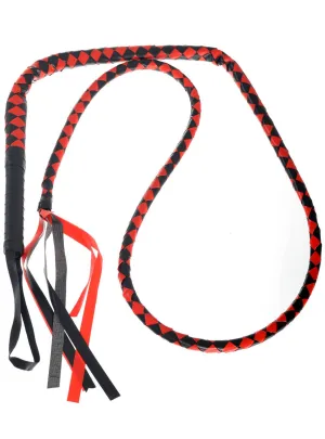 Long Red and Black Harlequin Whip Costume Weapon