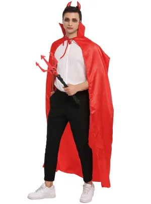 Long Shiny Red Devil Halloween Costume Cape