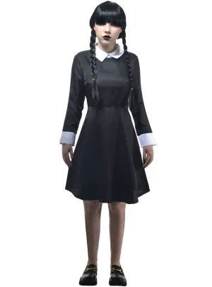 Long Sleeve Wednesday Addams Teen Girls Halloween Costume