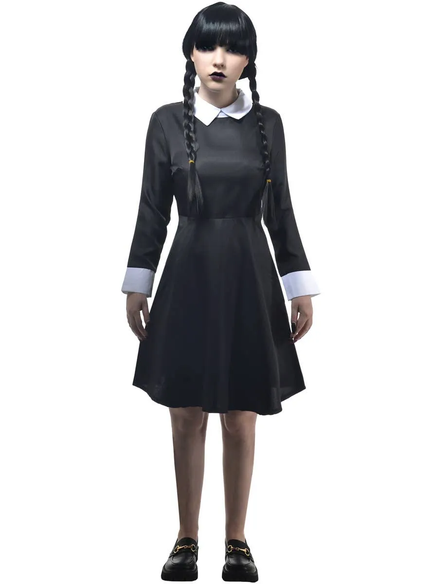 Long Sleeve Wednesday Addams Teen Girls Halloween Costume