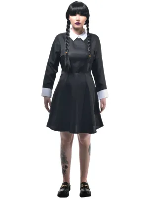 Long Sleeve Wednesday Addams Womens Halloween Costume
