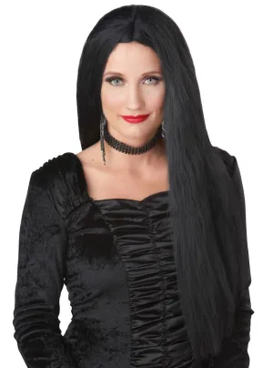 Long Straight Black 24 Inch Womens Costume Wig