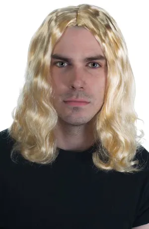 Long Wavy Blonde Mens Costume Beard and Wig Set