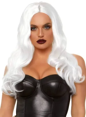 Long Wavy White Bewitching Womens Wig