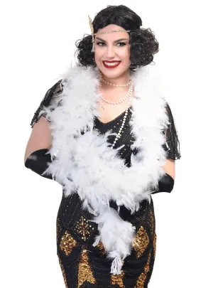 Long White Feather Boa 1920s Costume Accessory