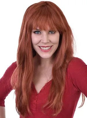 Long Womens Auburn Red Costume Wig with Bangs