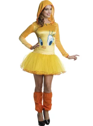 Looney Tunes Womens Hooded Tweety Bird Costume