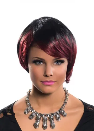 Lorna Red and Black Deluxe Womens Wig