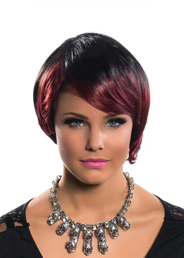 Lorna Red and Black Deluxe Womens Wig
