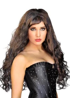 Lou Lou Sexy Brown Curly Womens Costume Wig