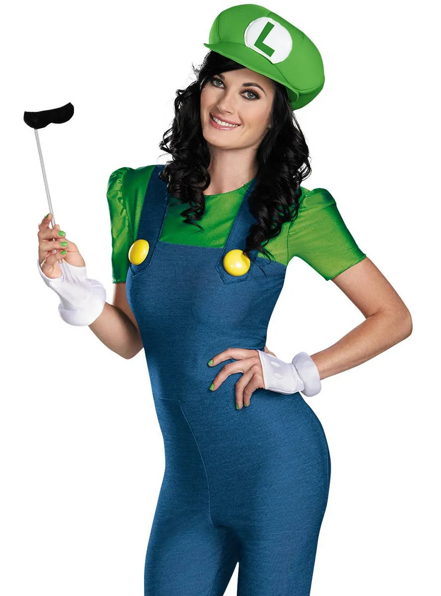 Luigi Womens Deluxe Super Mario Costume