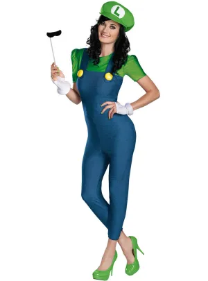 Luigi Womens Deluxe Super Mario Costume