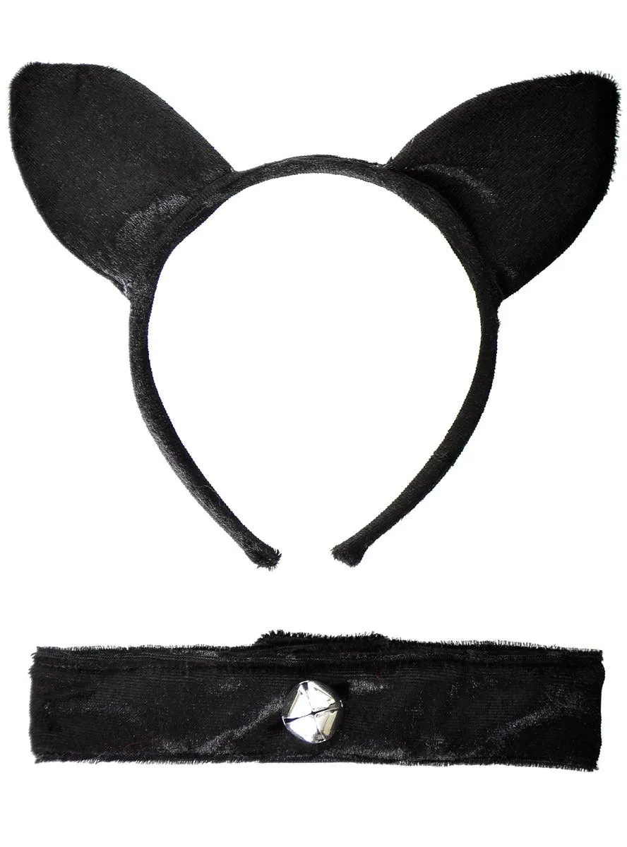 Lush Black Velvet Cat Costume Accessory Set