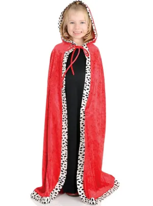 Lush Red Velvet Renaissance Queen Girls Costume Cape