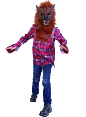 Lycan Kids Red Tartan Werewolf Halloween Costume