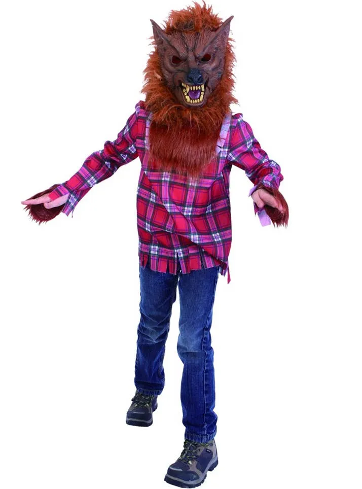 Lycan Kids Red Tartan Werewolf Halloween Costume