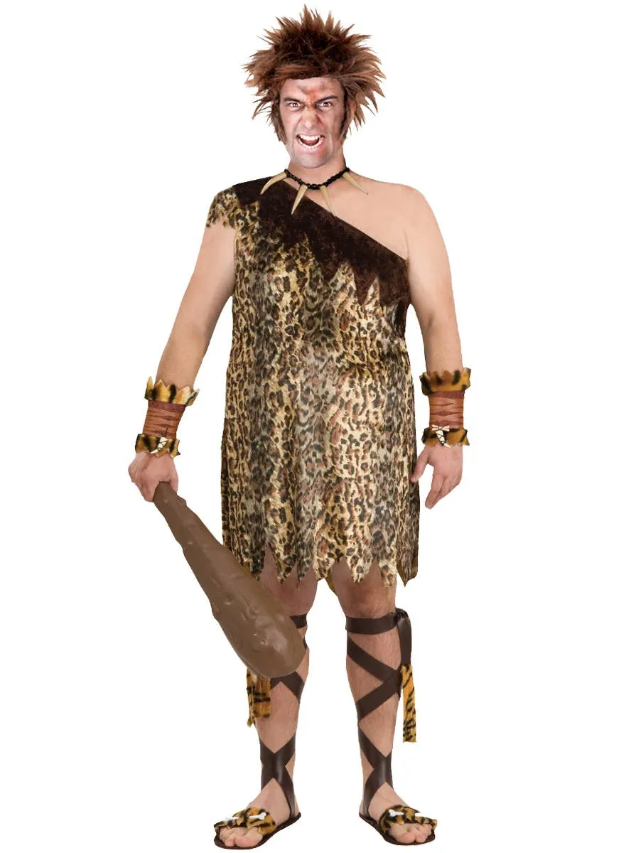 Macho Cave Man Leopard Print Mens Costume