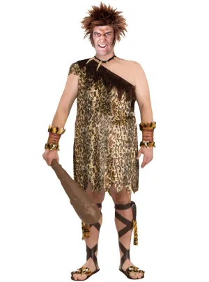 Macho Cave Man Leopard Print Mens Costume