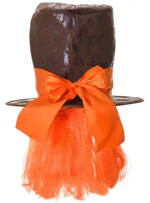 Mad Hatter Alice in Wonderland Hat with Orange Wig Accessory