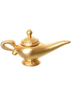 Magic Gold Genie Lamp with Lid Costume Prop