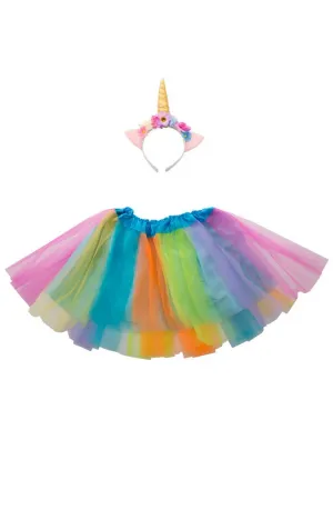 Magical Girls Unicorn Tutu and Headband Dress Up Kit