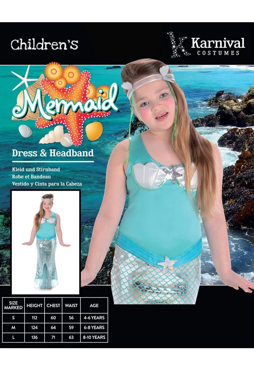 Magical Little Mermaid Girls Fairytale Costume