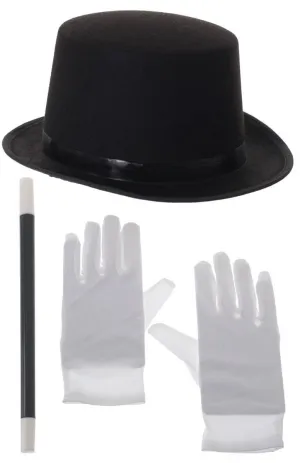 Magical Magician Hat and Wand Accessory Set