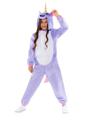 Magical Purple Unicorn Girls Costume Onesie