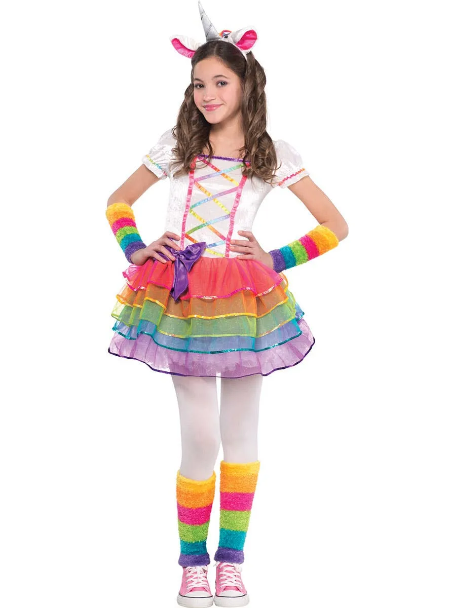Magical Rainbow Unicorn Toddler Girls Costume