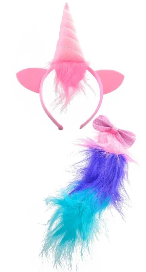 Magical Unicorn Kids Headband and Tail Set