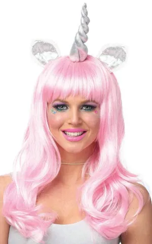 Magical Unicorn Pastel Pink Curly Costume Wig