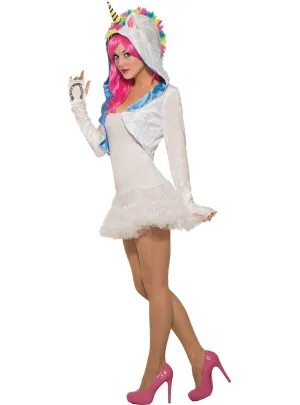 Magical White Velvet Womens Rainbow Unicorn Costume Shrug