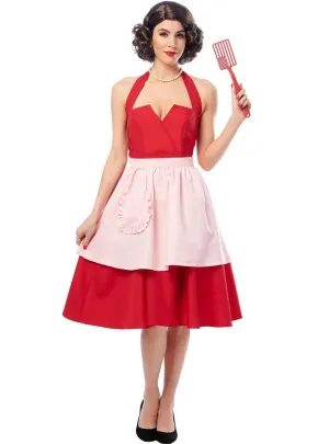 Magnificent Red Mrs 50s Housewife Womens Costume