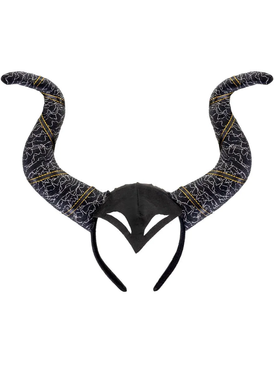 Maleficent Inspired Black and Silver Horns Costume Headband