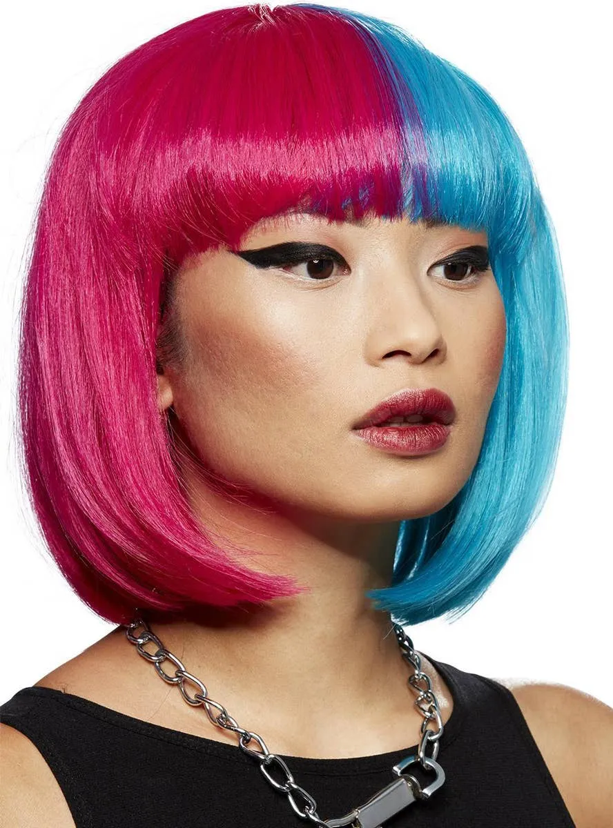 Manic Panic Blue Valentine Split Dye Bob Costume Wig