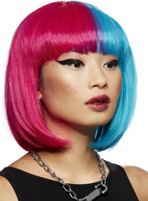 Manic Panic Blue Valentine Split Dye Bob Costume Wig