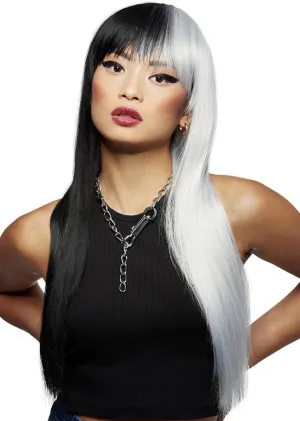 Manic Panic Downtown Diva Black and Silver Womens Costume Wig