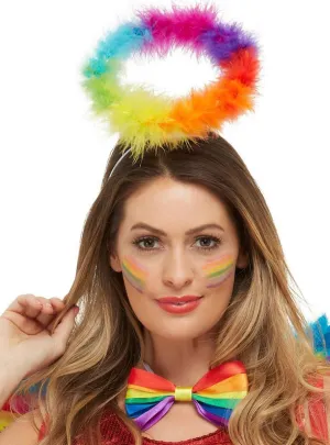 Mardi Gras Rainbow Angel Halo Costume Headband