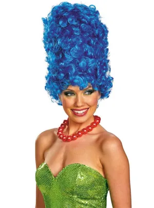 Marge Simpson Deluxe Womens Curly Blue Costume Wig