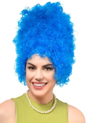 Marge Simpson Womens Tall Blue Beehive Costume Wig
