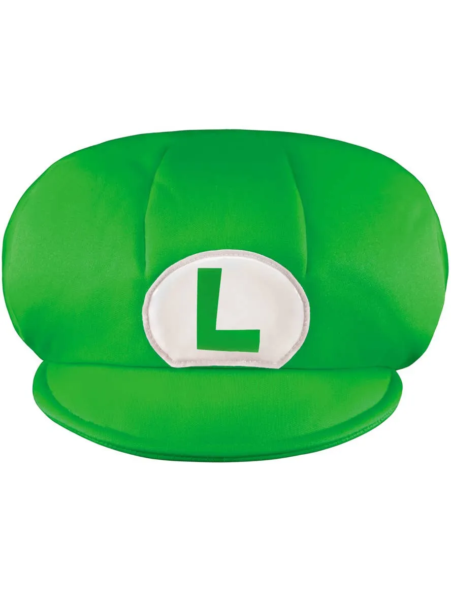 Mario Brothers Kids Plush Green Luigi Costume Hat