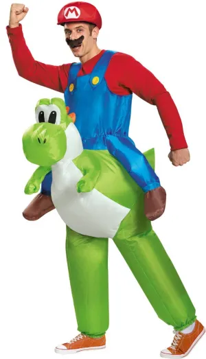 Mario Riding Yoshi Mens Novelty Inflatable Costume