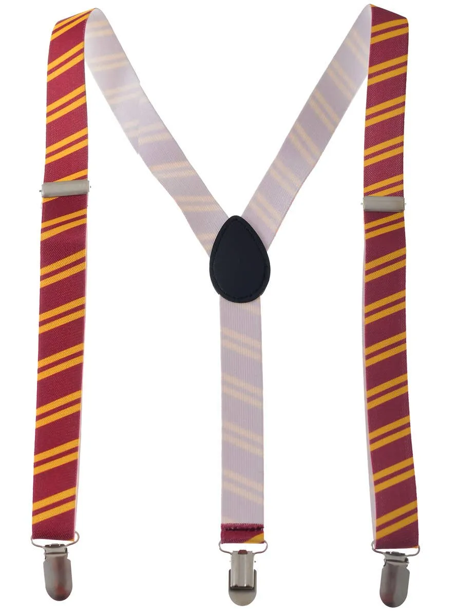 Maroon and Gold Striped Costume Braces