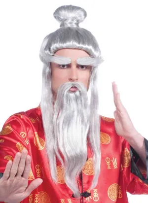 Martial Arts Master Mens Japanese Costume Wig