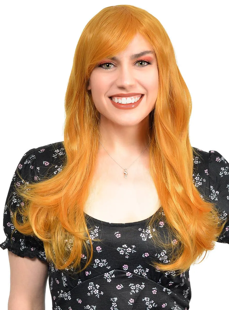 Mary Jane Womens Long Wavy Ginger Costume Wig