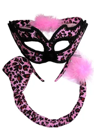 Masquerade Pink Leopard Cat Accessory Set