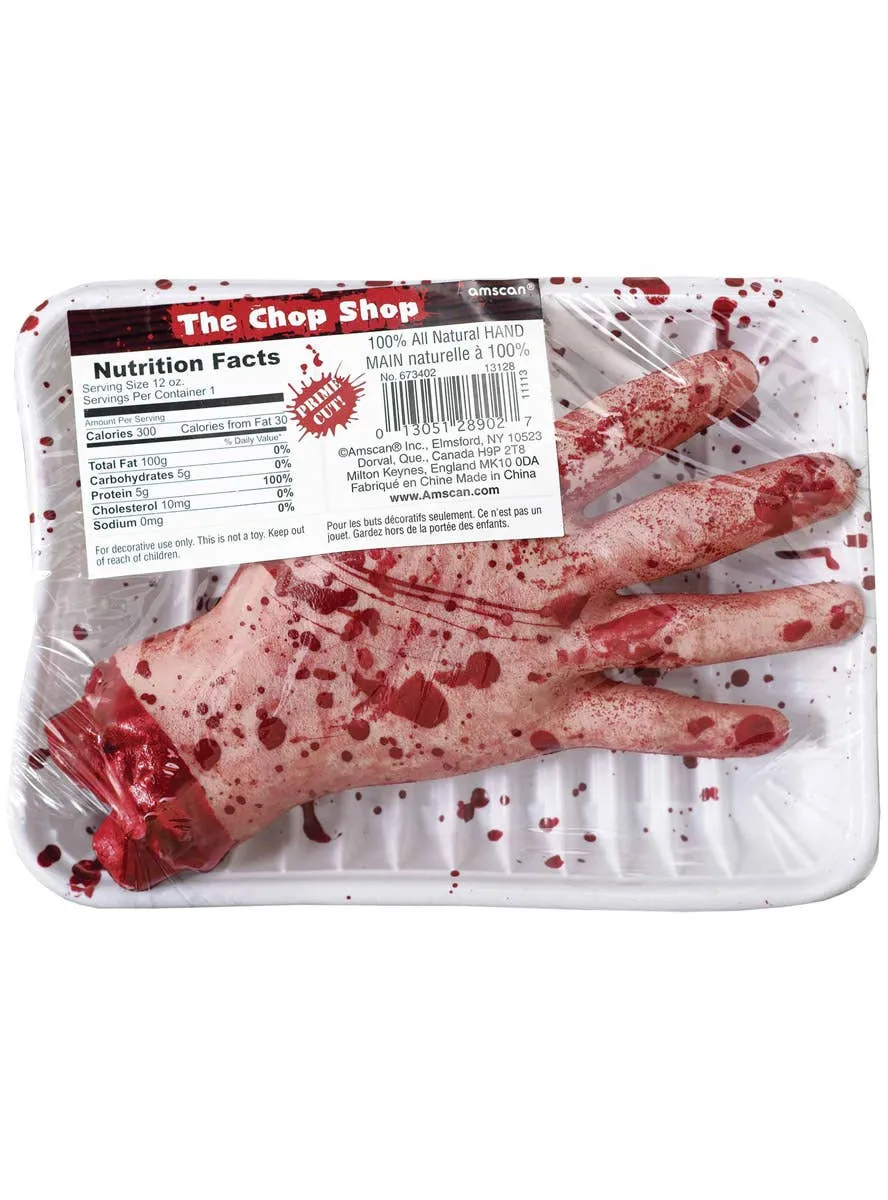 Meat Market Fake Severed Hand Halloween Prop