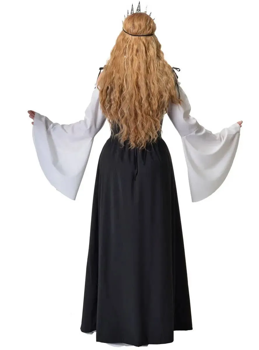 Medieval Black and White Womens Plus Size Costume Dress